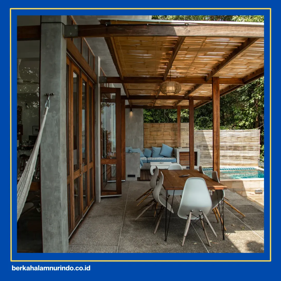 bangunan villa kayu